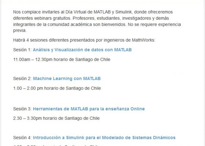Invitación de MathWorks – 25 de junio, Día virtual de MATLAB y Simulink